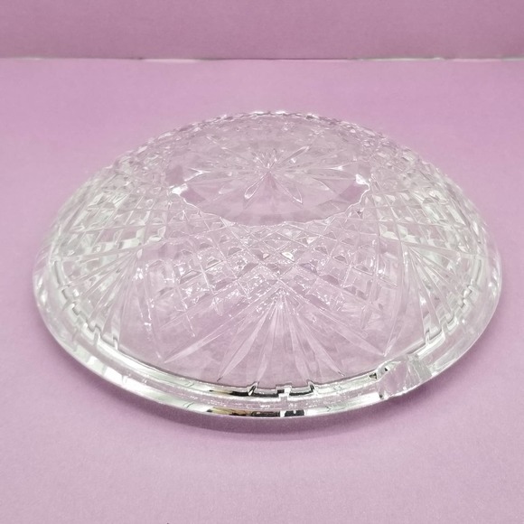 Cut Crystal Ashtray Round Heavy Clear Vintage ash tray - Picture 7 of 8